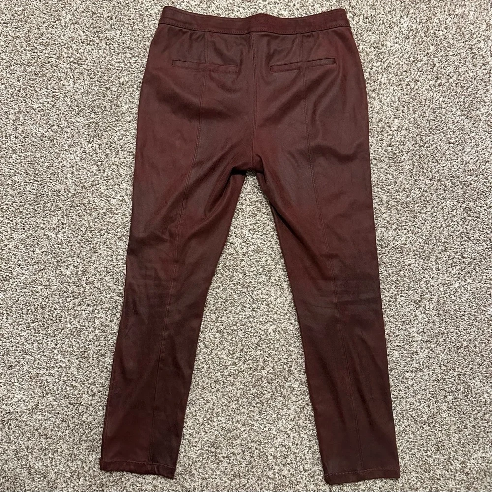 Free People Pull On Vegan Suede Like Legging Burgundy Skinny Pant, Size 29